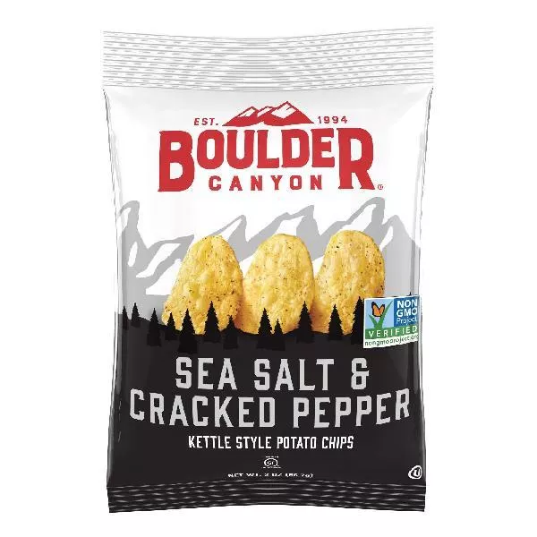 Utz Quality Foods Boulder Sea Salt & Pepper Chip 2 Ounce Size - 8 Per Case