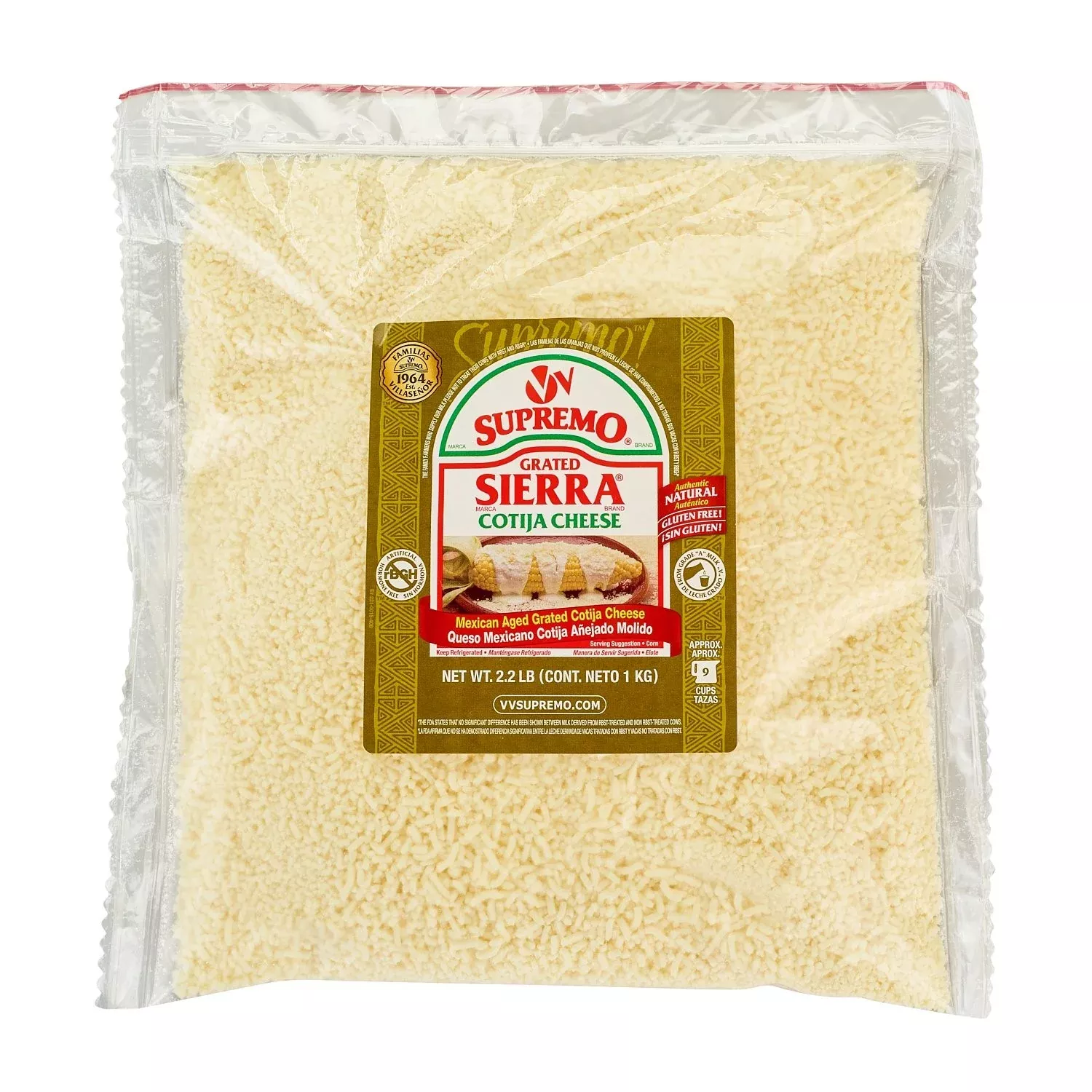 V&v Supremo Sierra Queso Cotija 2.2 Pound Each - 6 Per Case
