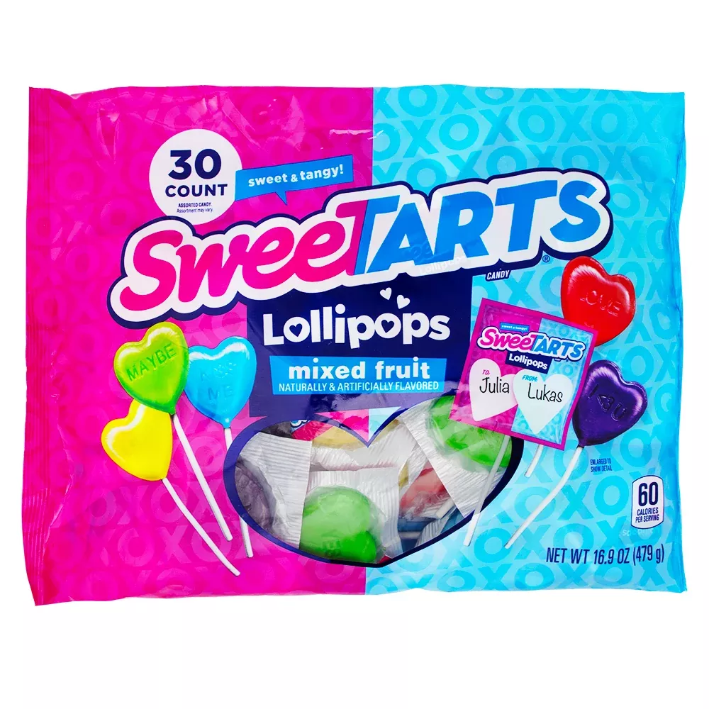Valentines Sweetarts Lollipops 30ct - 16.8oz
