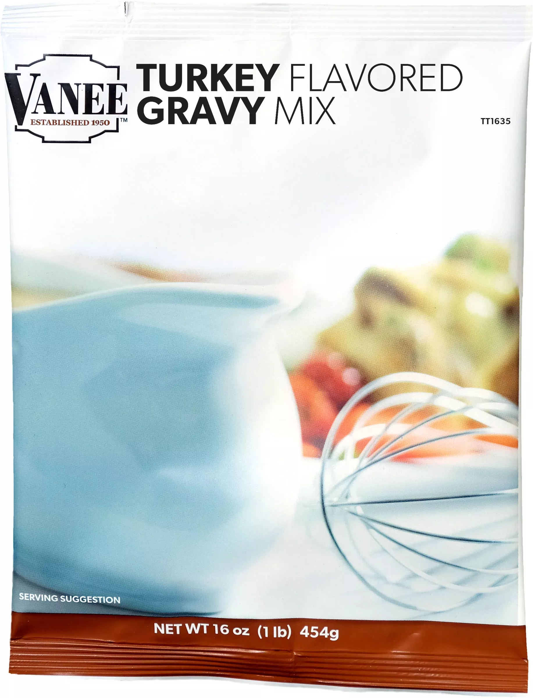 Vanee Foods Turkey Flavored Gravy Mix 16 Ounce Size - 8 Per Case