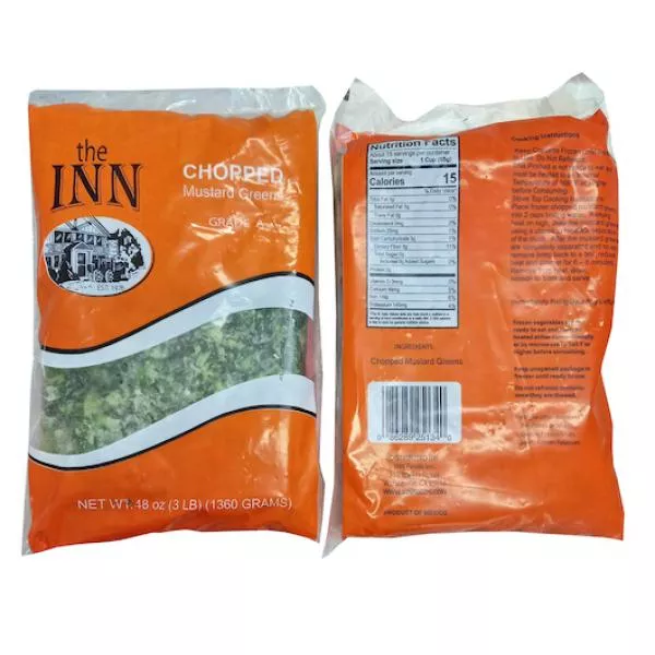 Vegetables - Frozen Commodity Chopped Mustard Greens 3 Pound Each - 12 Per Case