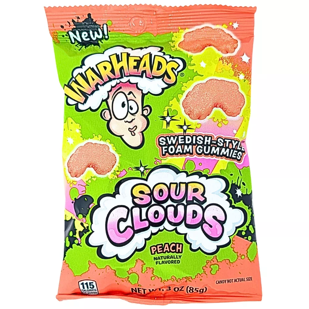 Warheads Sour Clouds Peach - 3oz
