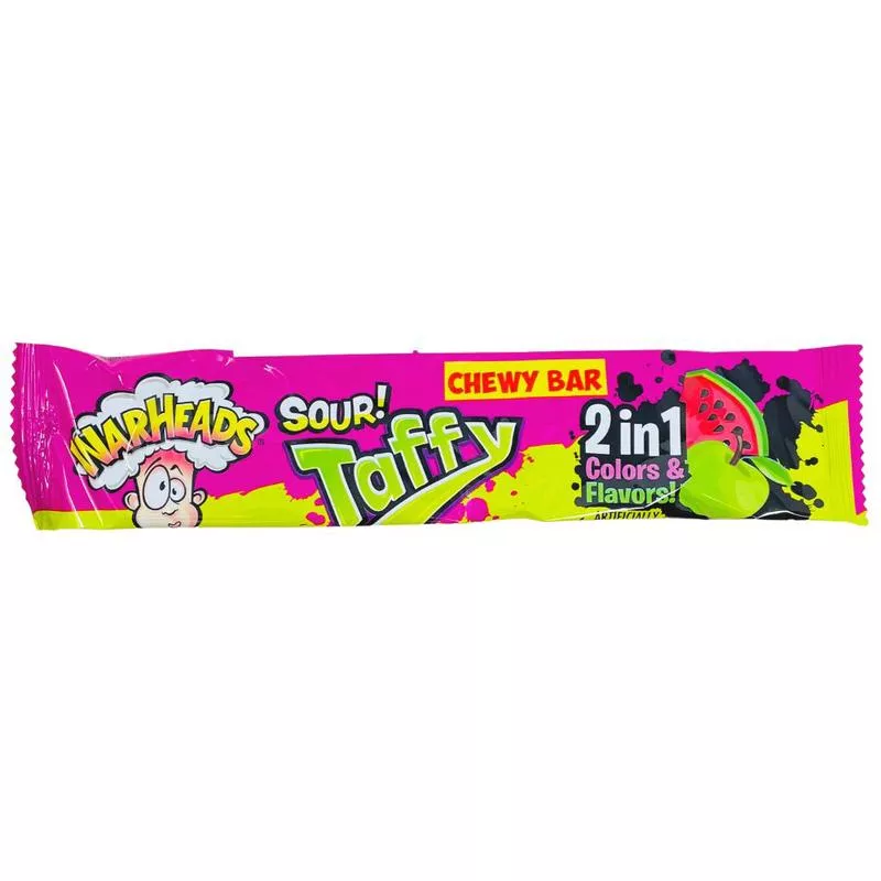 Warheads Sour Taffy Bar 2in1 - 1.49oz