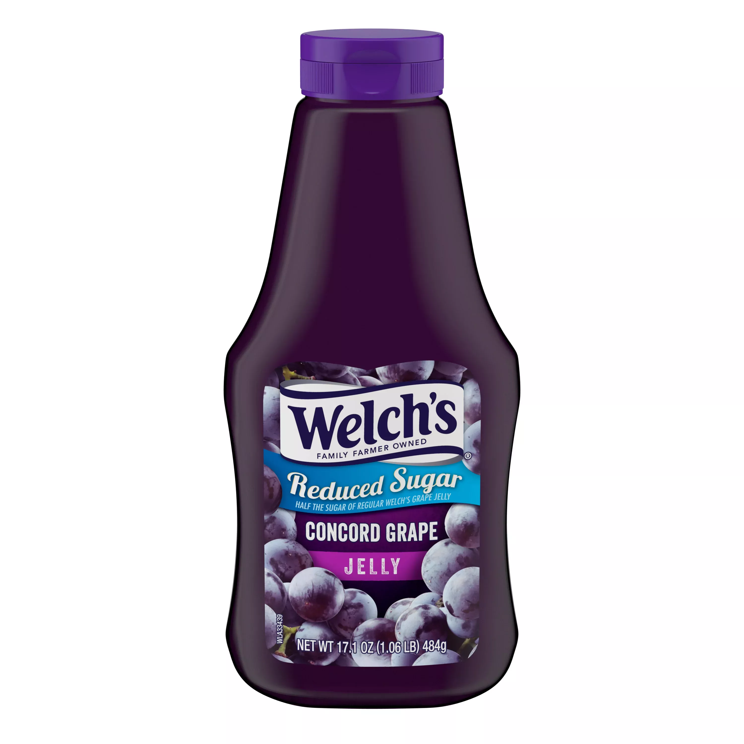 Welch's Spread Squeeze Reduced Sugar Concord Grape Jelly 17.1 Ounce Size - 12 Per Case