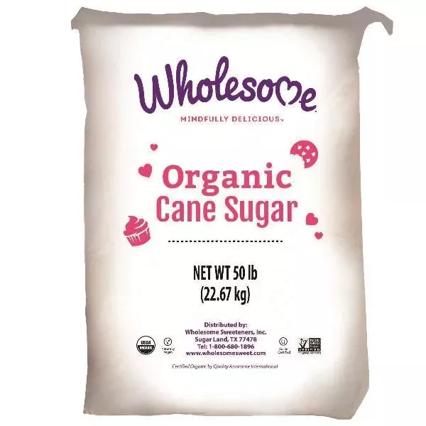 Wholesome Sweeteners Organic Cane Sugar 50 Pound Each - 1 Per Case