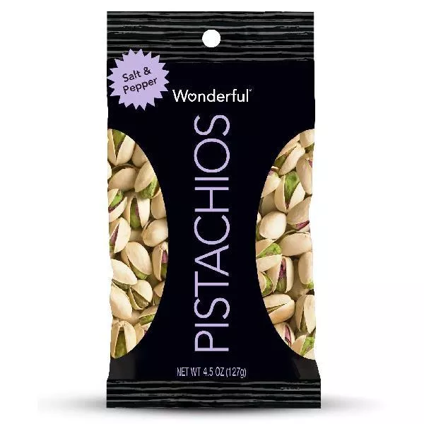 Wonderful Pistachios & Almonds Wonderful Pistachios Pistachio Salt & Pepper 4.5 Ounce Size - 24 Per Case