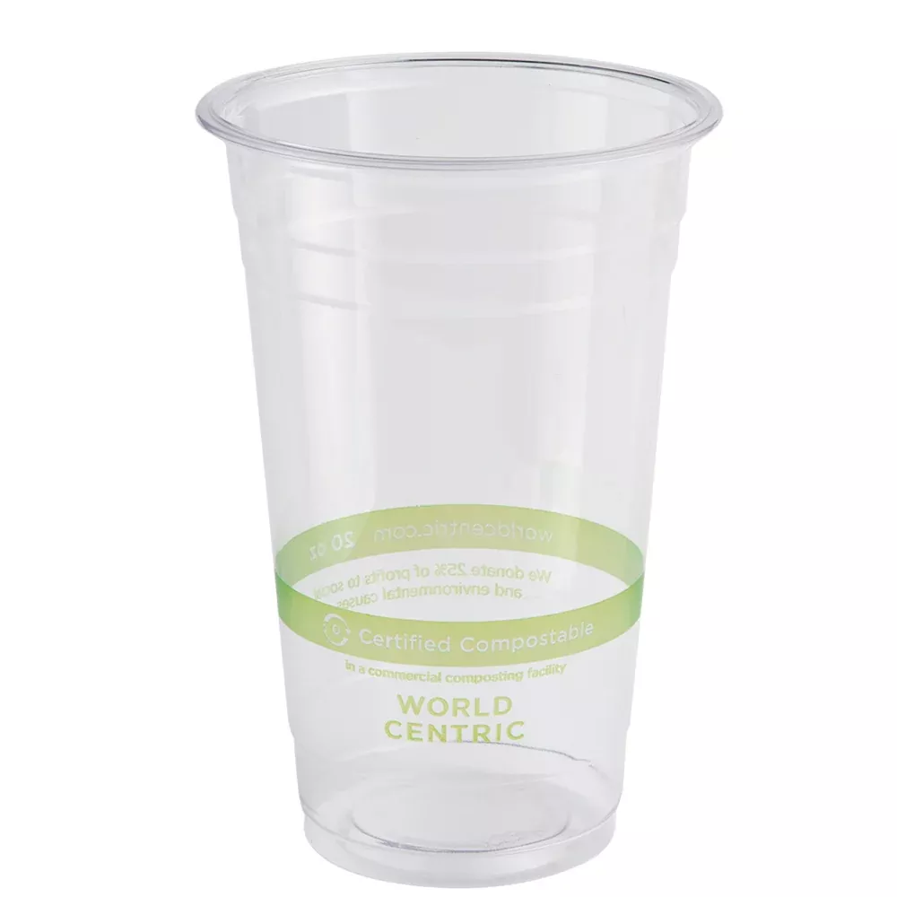 World Centric 20 Ounce Cold Cup Clear - Compostable