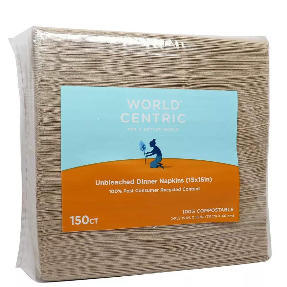 World Centric Dinner Napkins 4 X 8 in (2-Ply) - 20 Per Case