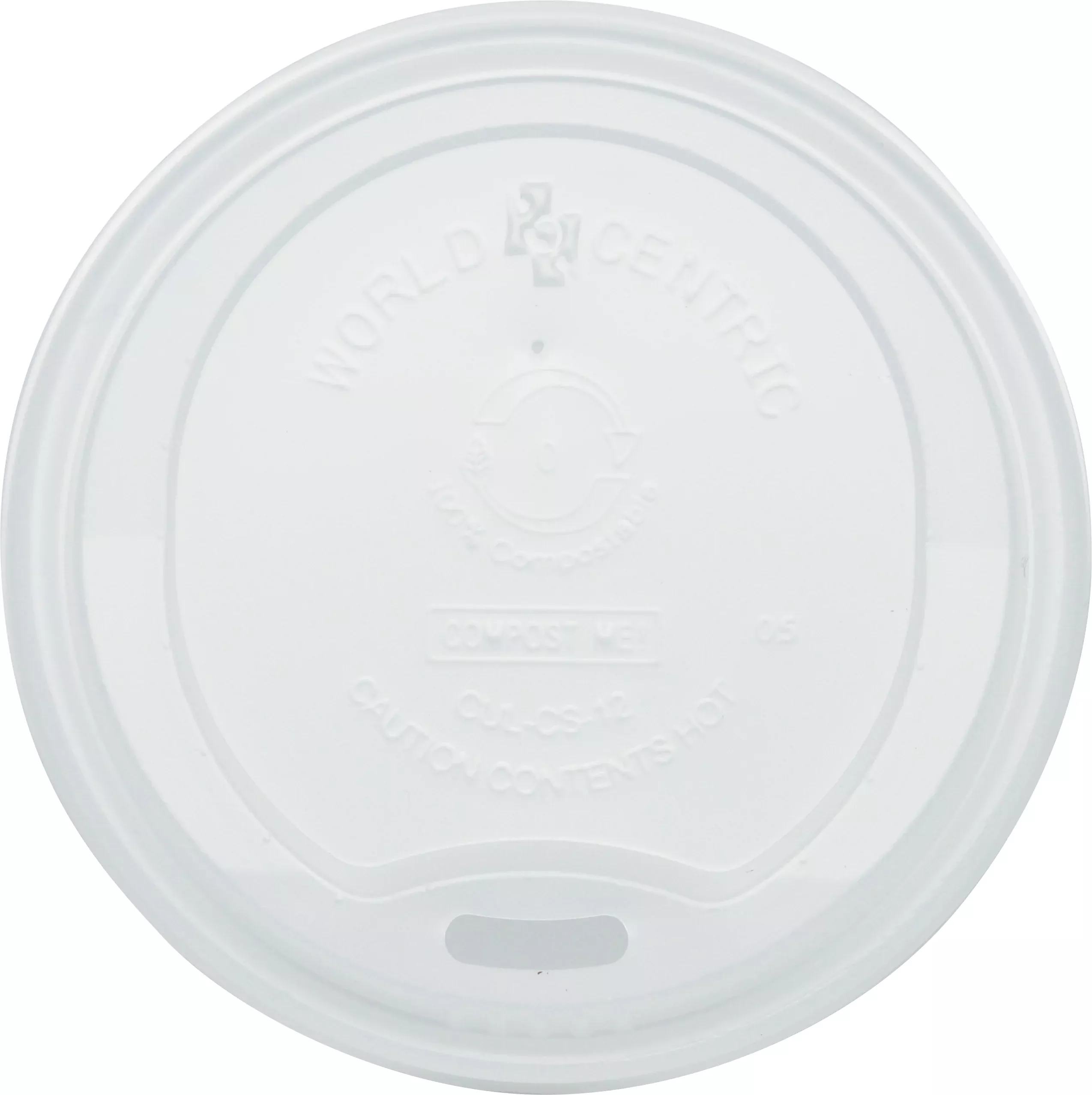 World Centric Lid Pla - 10-20 Ounce Hot Cups White