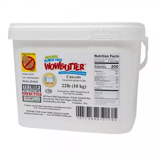 Wowbutter Peanut Free Spread Creamy 22 Pound Each - 1 Per Case