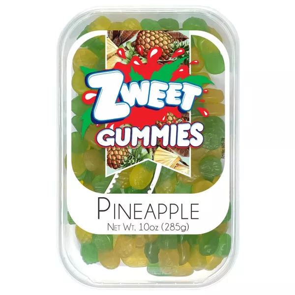 Zweet Gummies Pineapples 10 oz. Tub