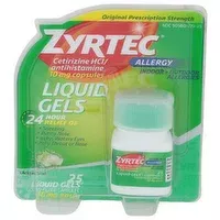 Zyrtec Liquid Gels Indoor + Outdoor Allergies - 25 Count